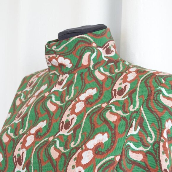 Zara Blogger Fave Paisly Print Green Brown Midi Dress Sz S - Picture 7 of 11